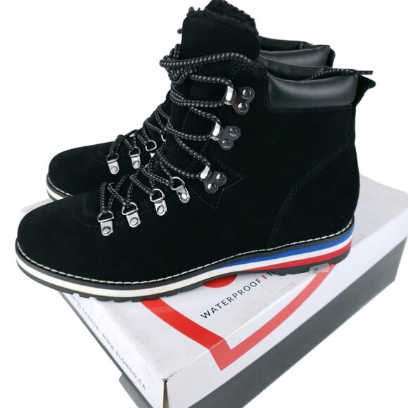 NEW BLONDO Regan Black Suede Ankle Boots Waterproof Lace Up - Picture 1 of 11